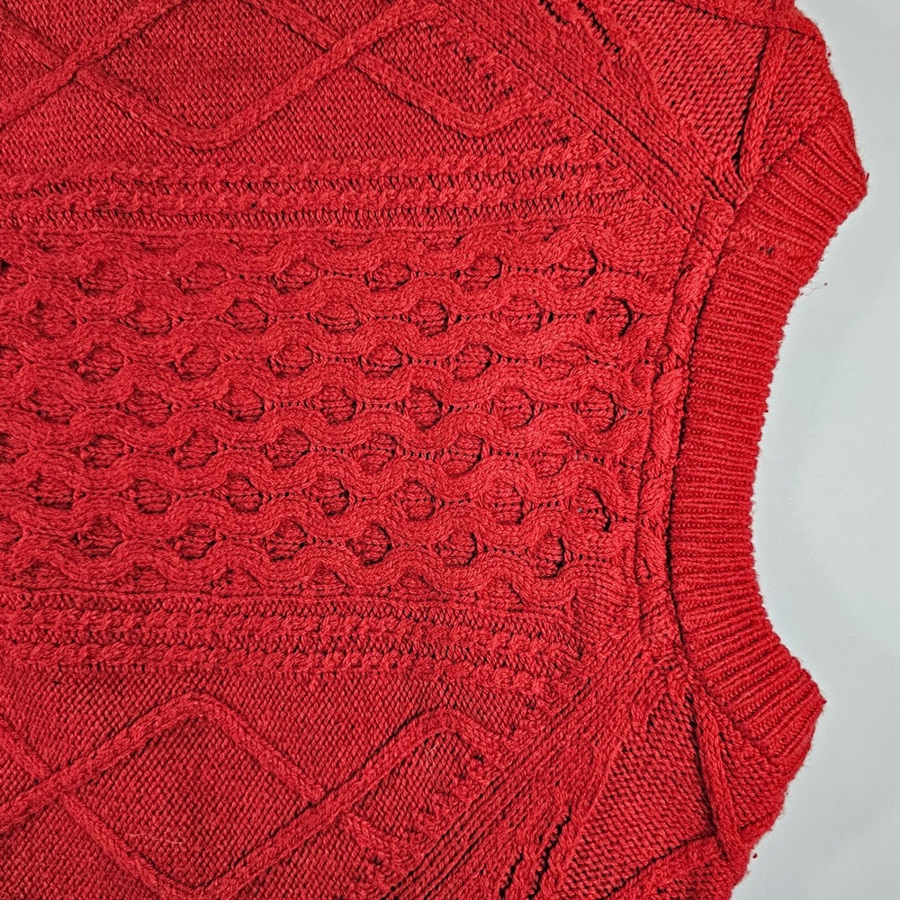 Buffalo David Bitton Red Cable Knit Crewneck Sweater‎ - Men's XXL - Picture 7 of 9